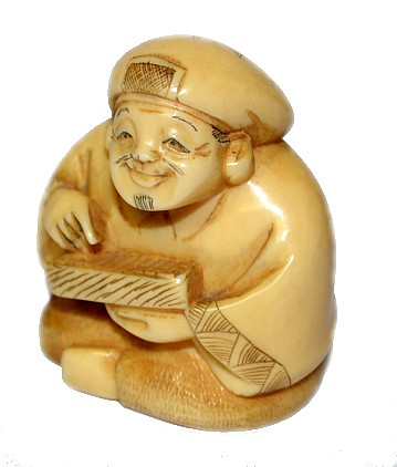 нецка из слоновой кости Дайкоку, один из Семи Богов Счастья, 1900-е гг.