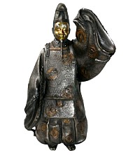 японская бронзовая статуэтка в виде актера японского театра НО в маске