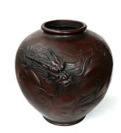 бронзовая ваза с изображением Дракона, 1860-70-е гг., Япония