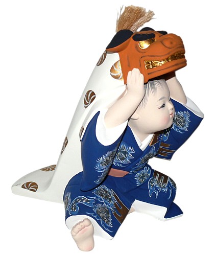 статуэтка Малыш с маской в руках, Япония