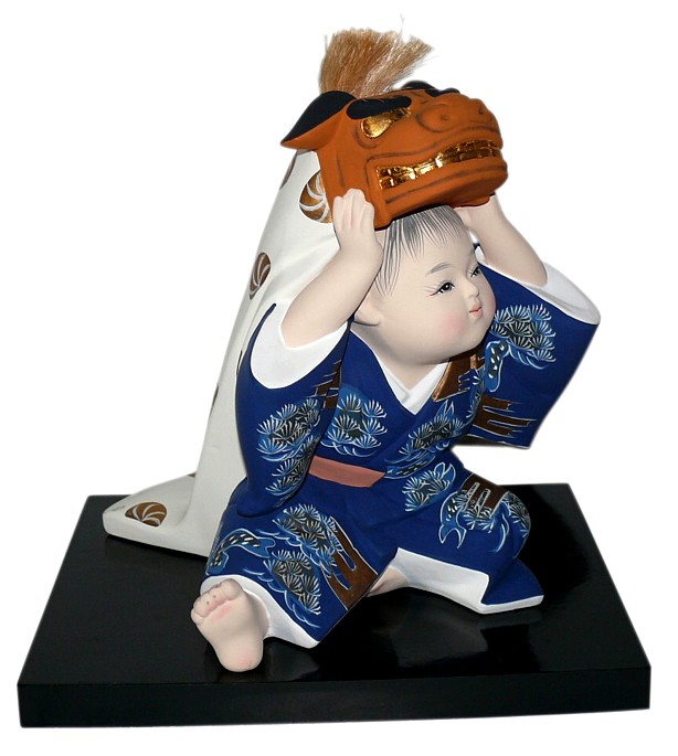 японская статуэтка из керамики Малыш с маской, интернет-магазин Аояма До