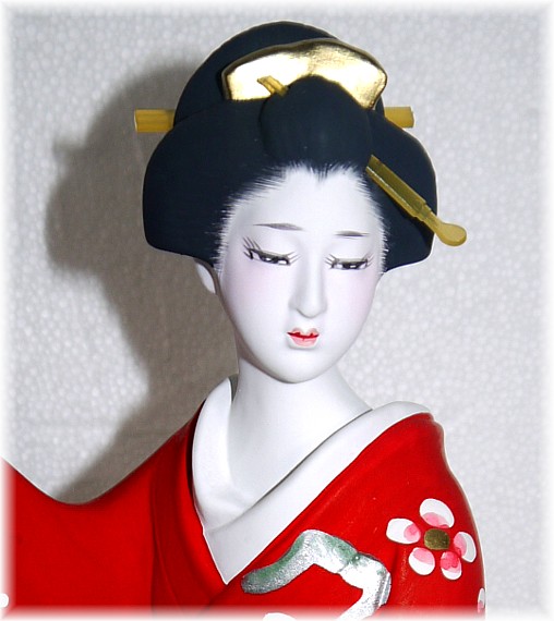 Гейша с веером, статуэтка из керамики, Япония, 1980-е гг.