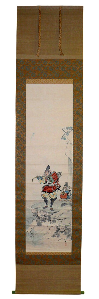 японский рисунок на свитке Самурай беред битвой, 1900-е гг.