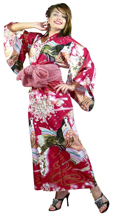 женский халат в японском стиле