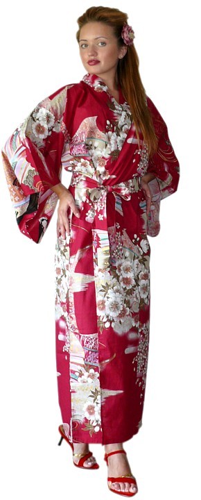 японское кимоно из хлопка - стильная одежда для дома