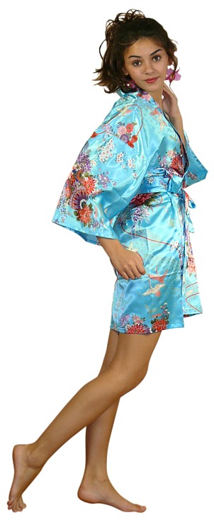 японский халатик-кимоно из иск. шелка