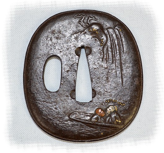 старинная антикварная цуба меча танто