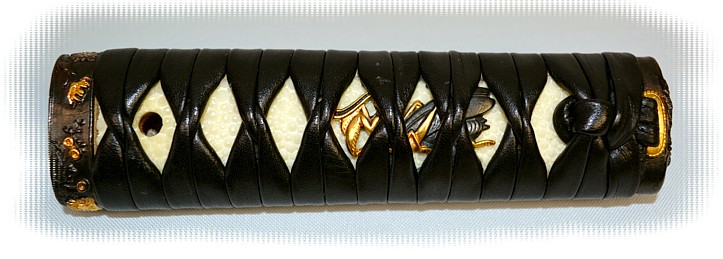 рукоять танто с оплеткой кожей