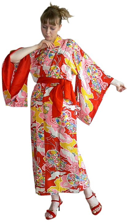 девушка в японском традиционном кимоно